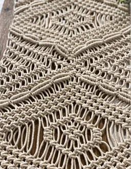 Unique Cotton Table Runner - Free Size, Cream, Cotton, Pack of1